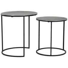 Light and Living Rengo Nest of Side Tables - Set of 2 - Grey