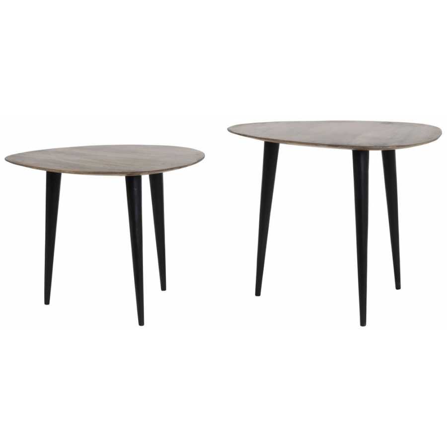 Light and Living Chasey Side Tables - Set of 2 - Brown & Black