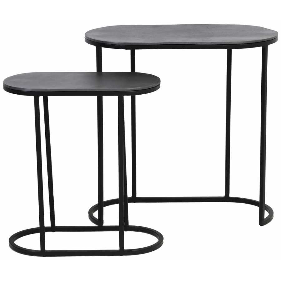 Light and Living Bocov Side Tables - Set of 2 - Black