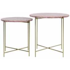 Light and Living Delon Side Tables - Set of 2 - Pink