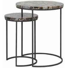 Light and Living Axat Nest of Side Tables - Set of 2 - Brown