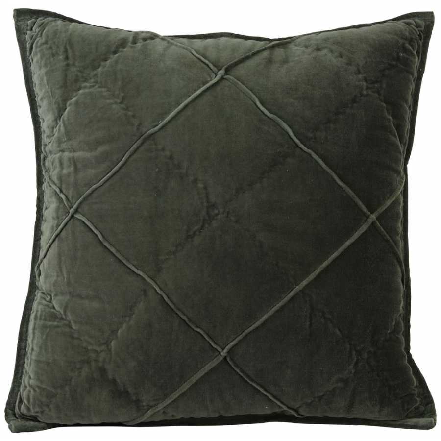 Light and Living Diamond Square Cushion - Army Green