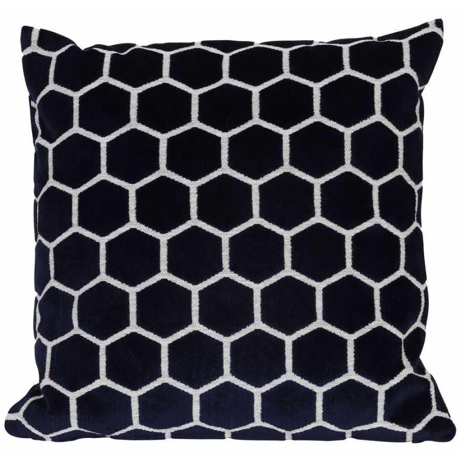 Light and Living Honeycomb Square Cushion - Blue