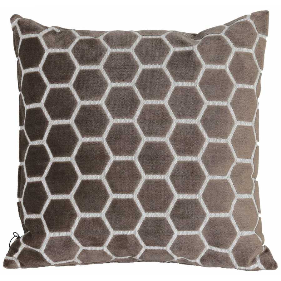 Light and Living Honeycomb Square Cushion - Taupe