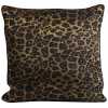 Light and Living Leopard Square Cushion - Brown & Gold