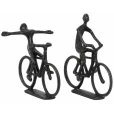 Light and Living Cyclists Ornaments - Set of 2 - Pearl