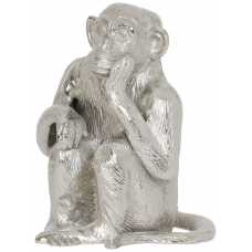 Light and Living Monkey Bored Ornament - Nickel