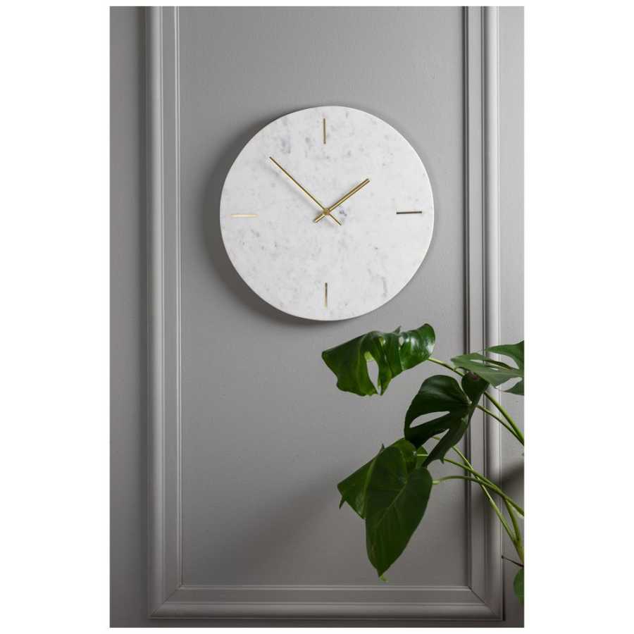 Light and Living Moreno Round Wall Clock - White