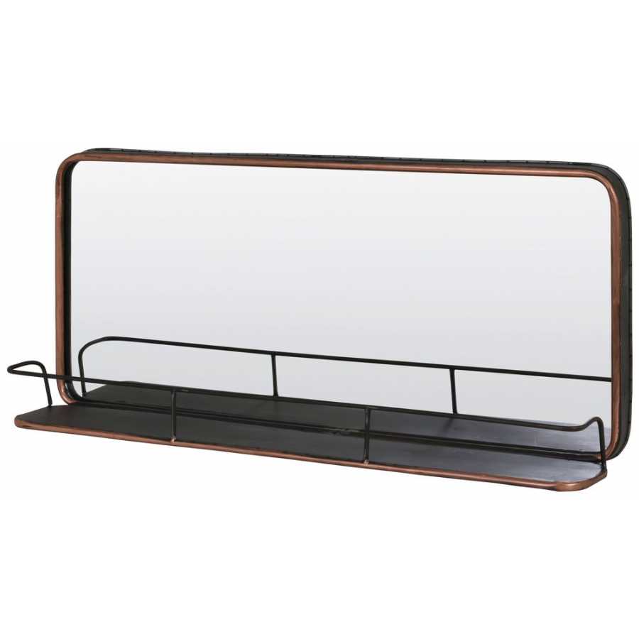 Light and Living Self Rectangle Mirror With Shelf - Copper