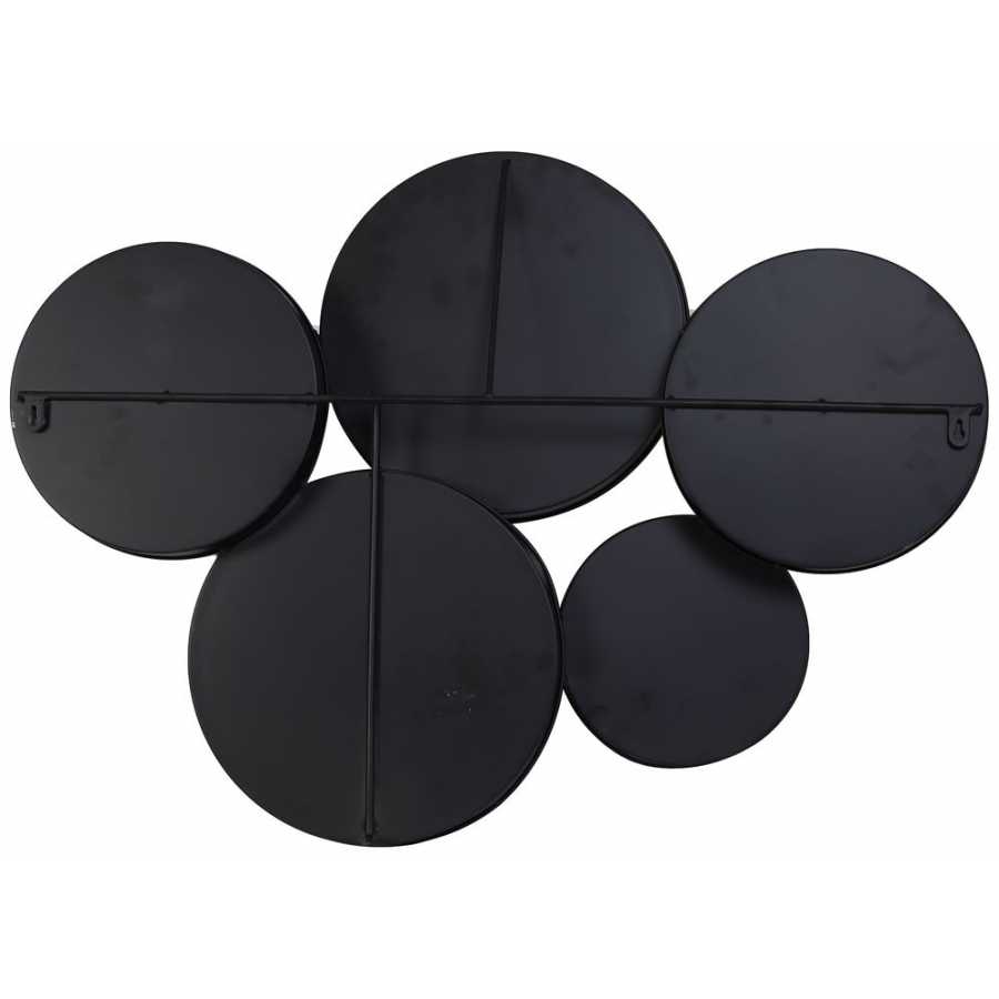 Light and Living Sianna Round Wall Mirrors - Set of 5 - Black
