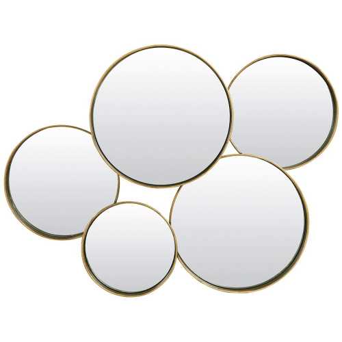 Light and Living Sianna Round Wall Mirrors - Set of 5 - Gold