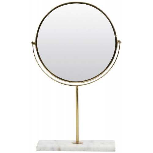 Light and Living Riesco Round Mirror - White & Gold