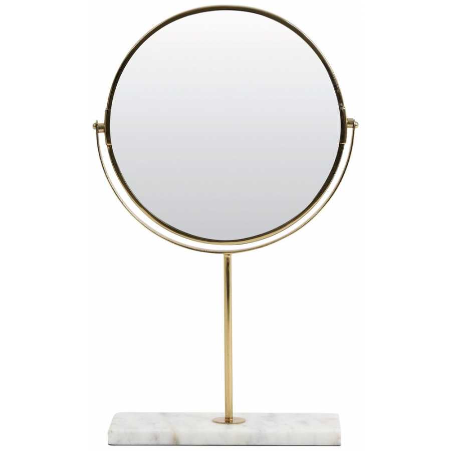 Light and Living Riesco Round Mirror - White & Gold - Small
