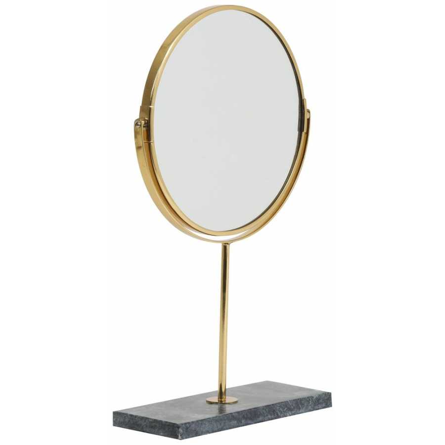 Light and Living Riesco Round Mirror - Green & Gold - Small