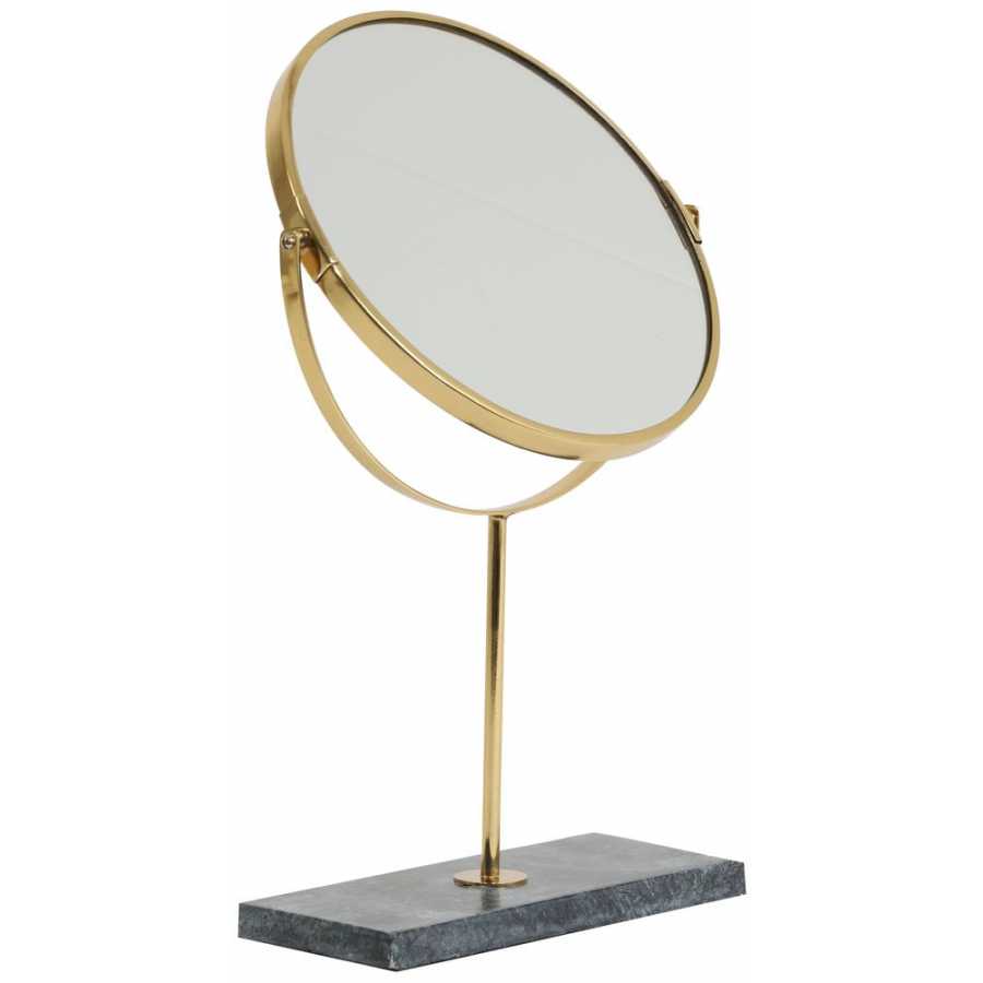Light and Living Riesco Round Mirror - Green & Gold - Small