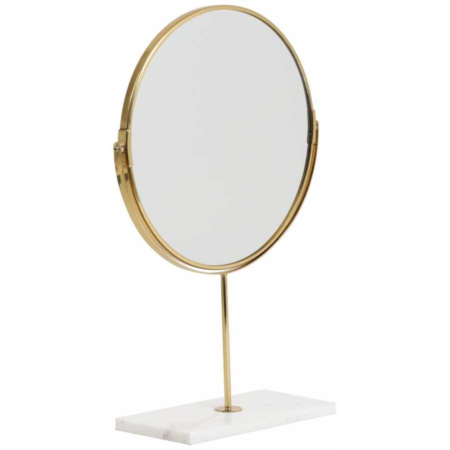 Light and Living Riesco Round Mirror - White & Gold - Large