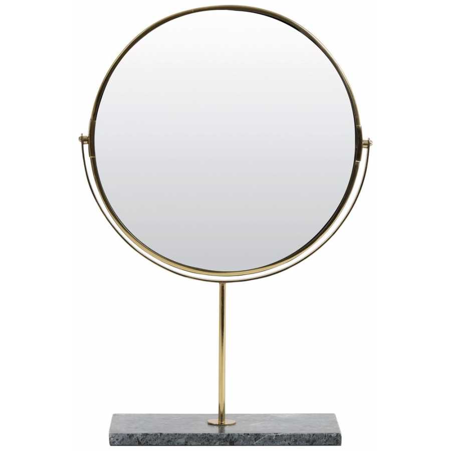 Light and Living Riesco Round Mirror - Green & Gold - Large