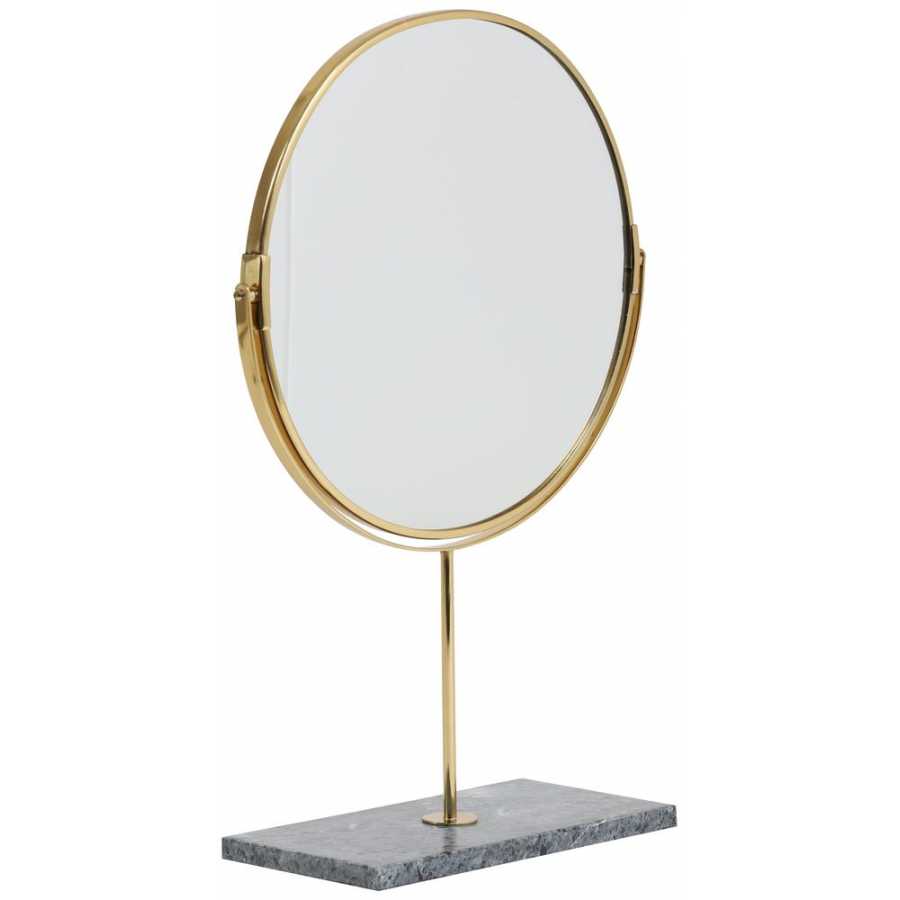 Light and Living Riesco Round Mirror - Green & Gold - Large