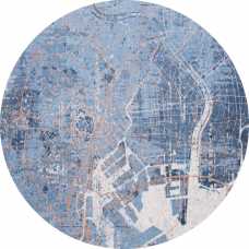 Louis De Poortere Cities Tokyo Round Rug - 9314 Conductive Blue