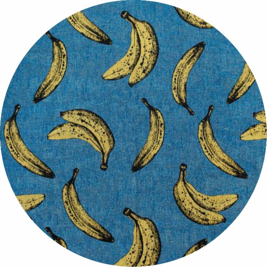 Louis De Poortere Pop Banana Round Rug - 9394 California Blue