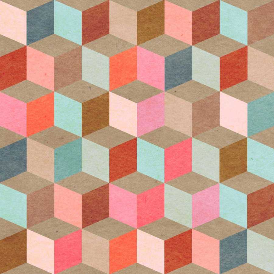 MIND THE GAP Coloured Geometry Wallpaper