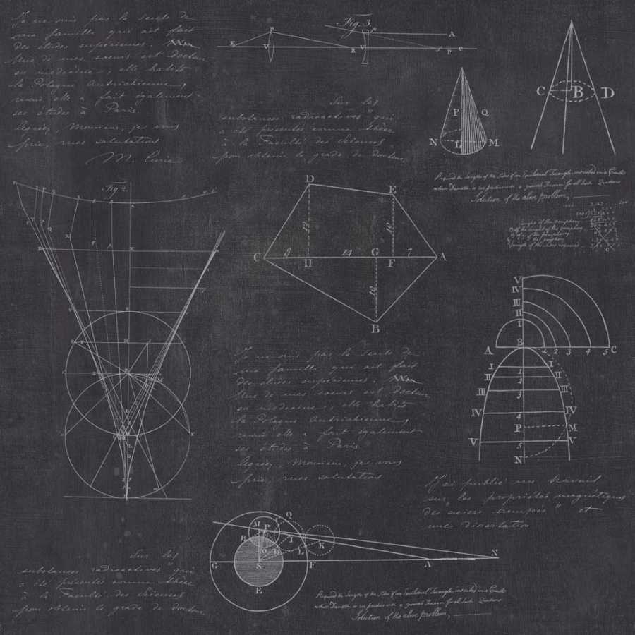 MIND THE GAP Newton Geometry Anthracite Wallpaper