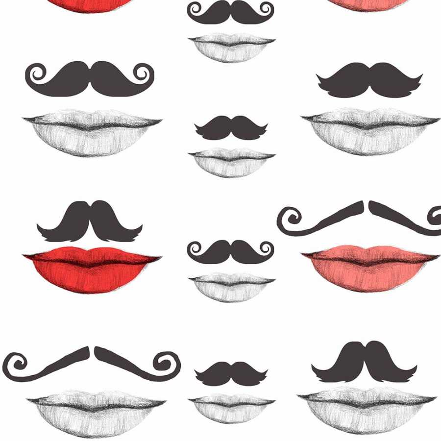 MIND THE GAP Moustache & Lips Wallpaper