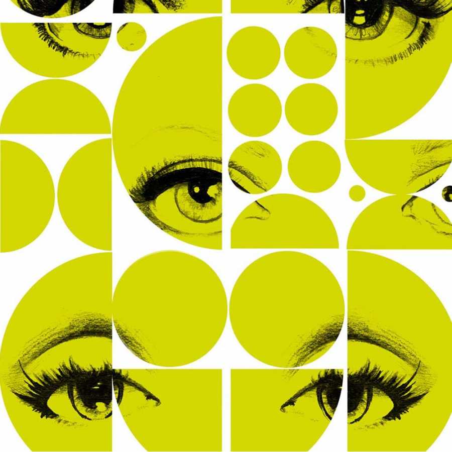 MIND THE GAP Eyes & Circles Lime Wallpaper