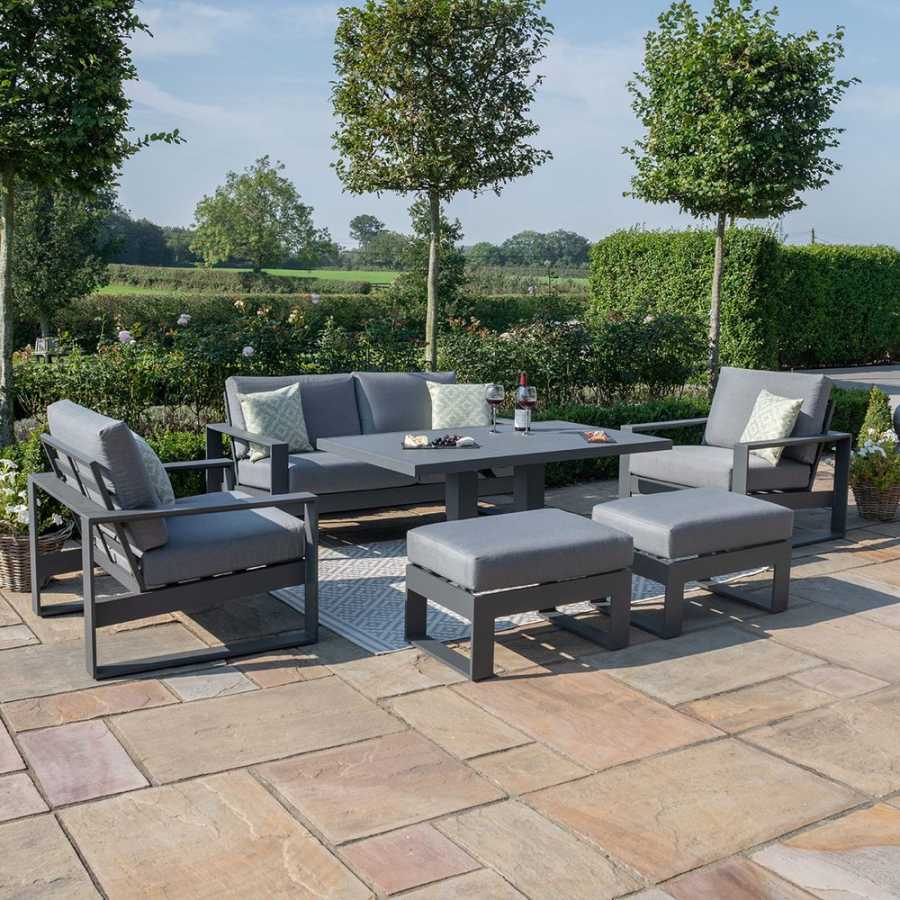 Maze Amalfi 6 Seater Outdoor Sofa Set With Rising Table - Grey