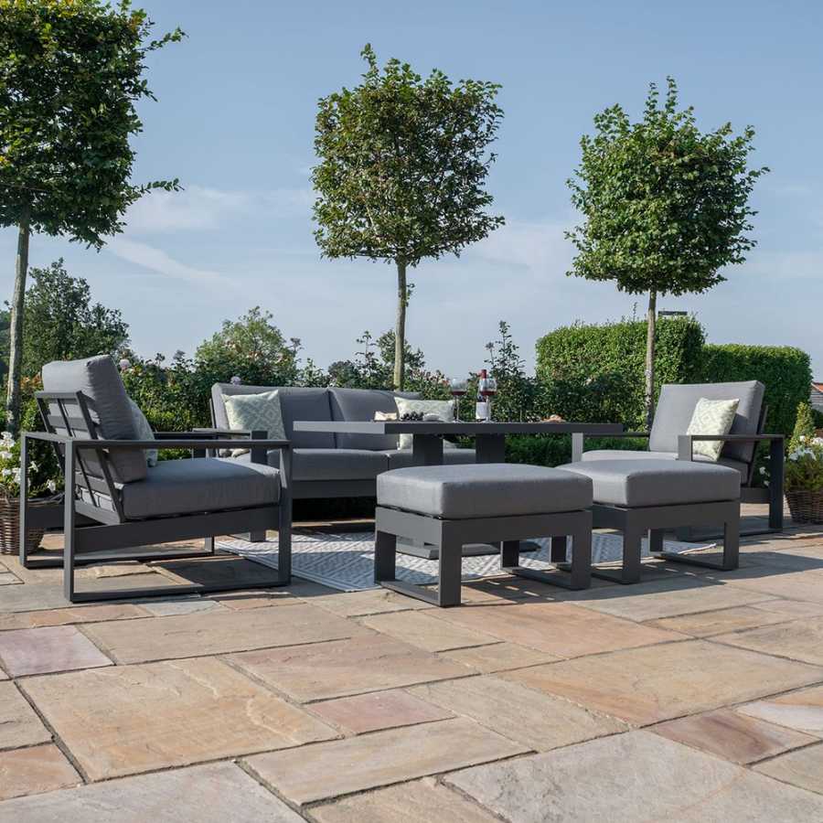 Maze Amalfi 6 Seater Outdoor Sofa Set With Rising Table - Grey