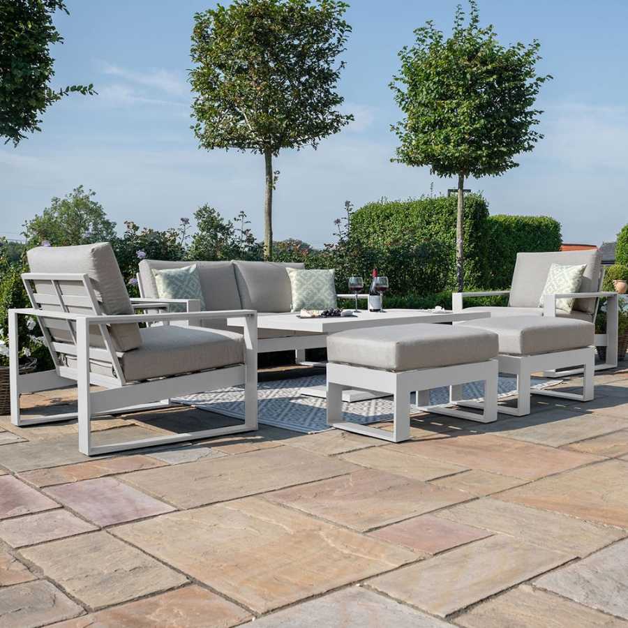 Maze Amalfi 6 Seater Outdoor Sofa Set With Rising Table - White