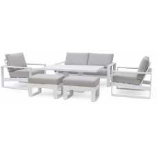 Maze Amalfi 6 Seater Outdoor Sofa Set With Rising Table - White