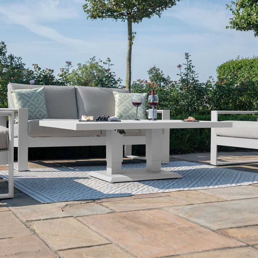 Maze Amalfi 6 Seater Outdoor Sofa Set With Rising Table - White