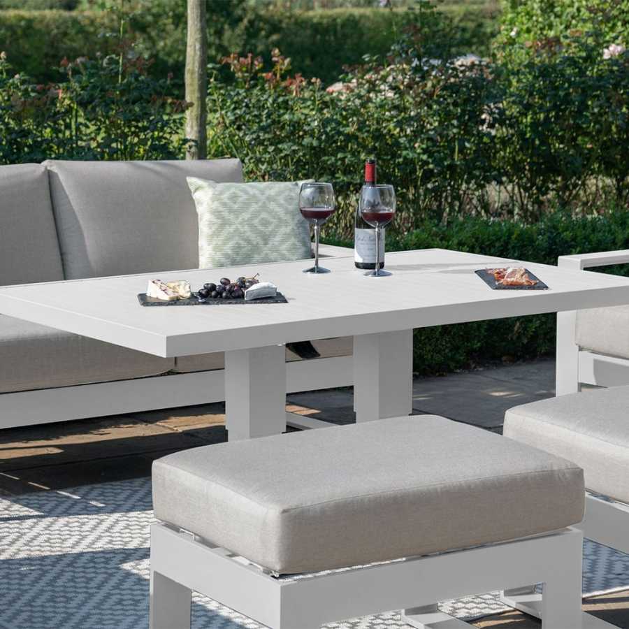 Maze Amalfi 6 Seater Outdoor Sofa Set With Rising Table - White