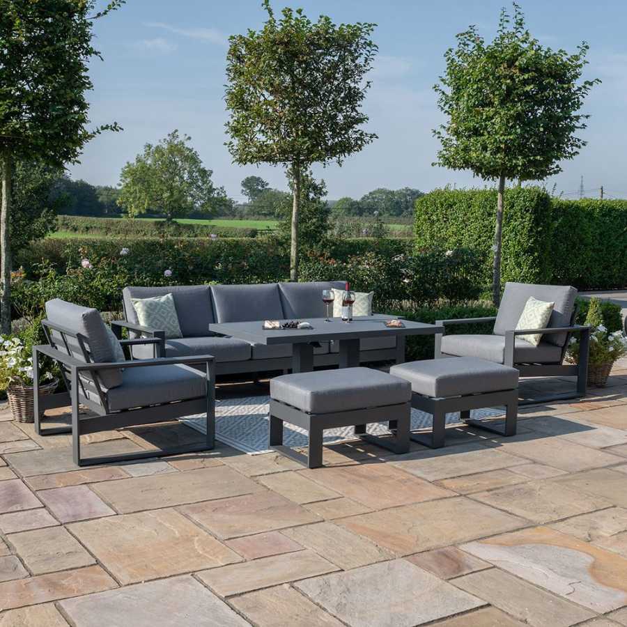 Maze Amalfi 7 Seater Outdoor Sofa Set With Rising Table - Grey