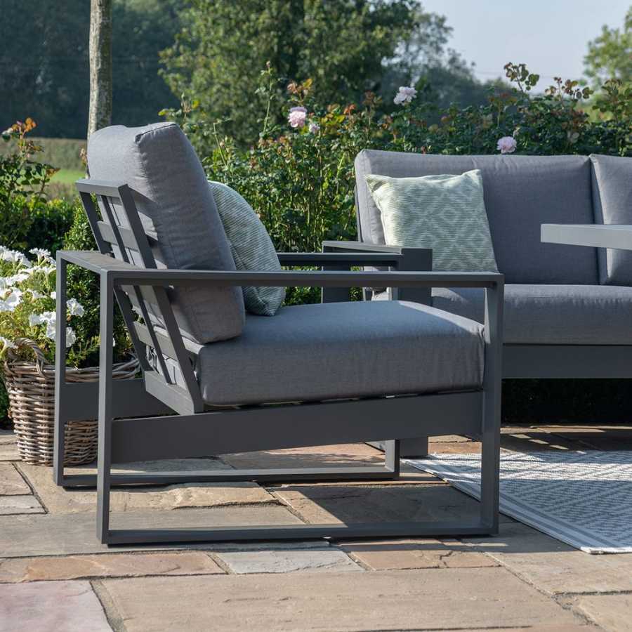 Maze Amalfi 7 Seater Outdoor Sofa Set With Rising Table - Grey