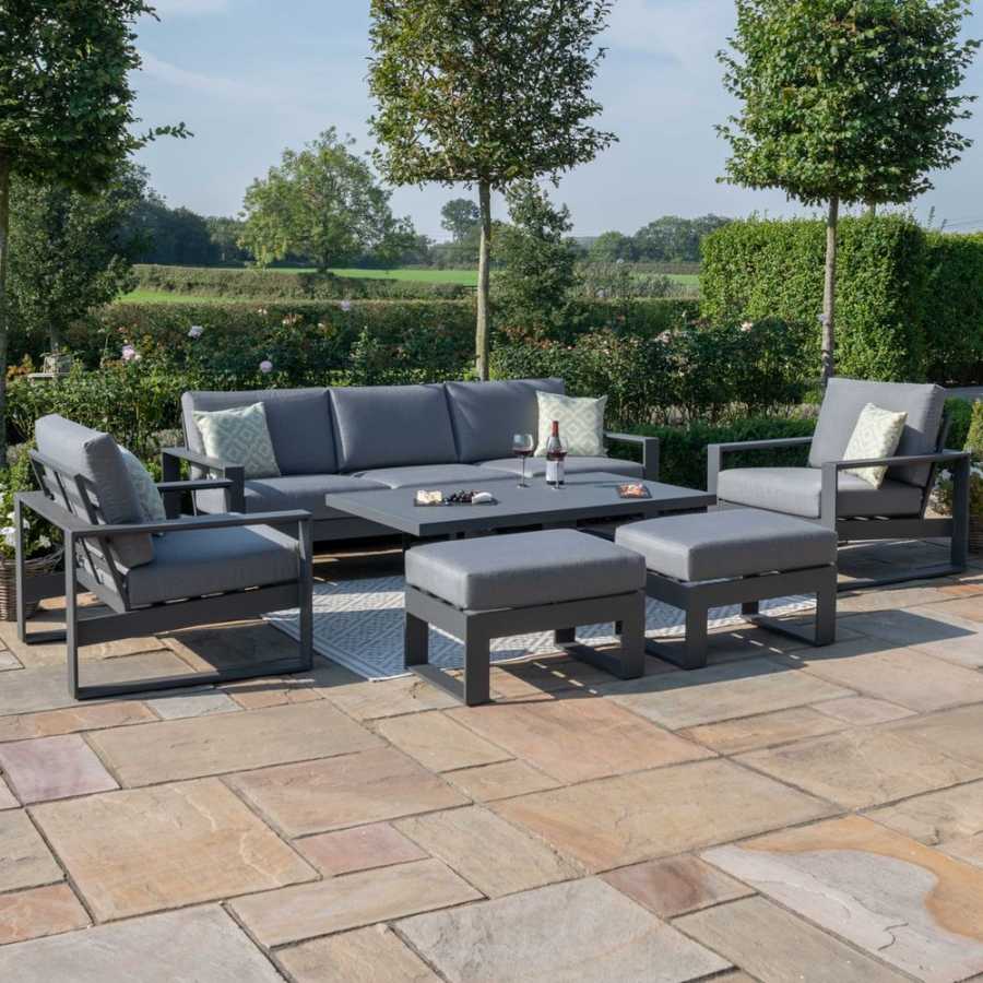 Maze Amalfi 7 Seater Outdoor Sofa Set With Rising Table - Grey