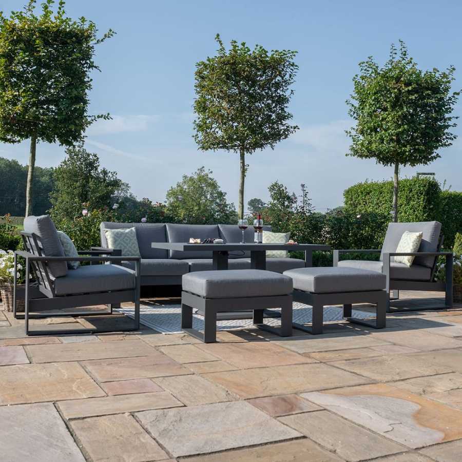 Maze Amalfi 7 Seater Outdoor Sofa Set With Rising Table - Grey