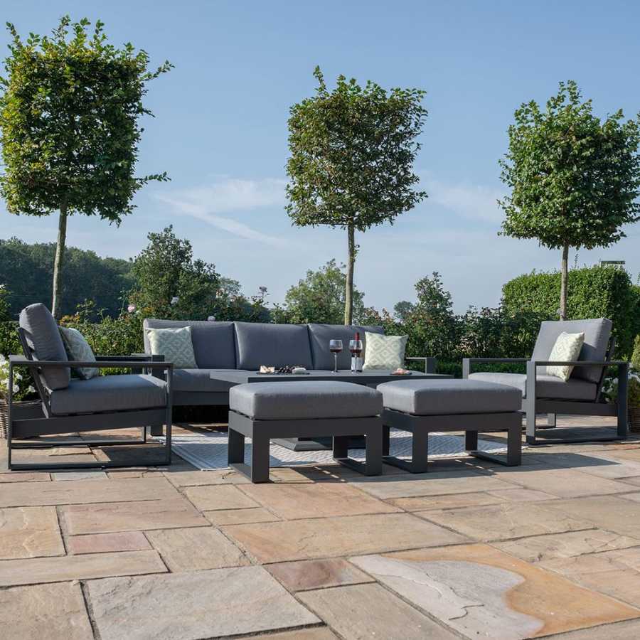 Maze Amalfi 7 Seater Outdoor Sofa Set With Rising Table - Grey