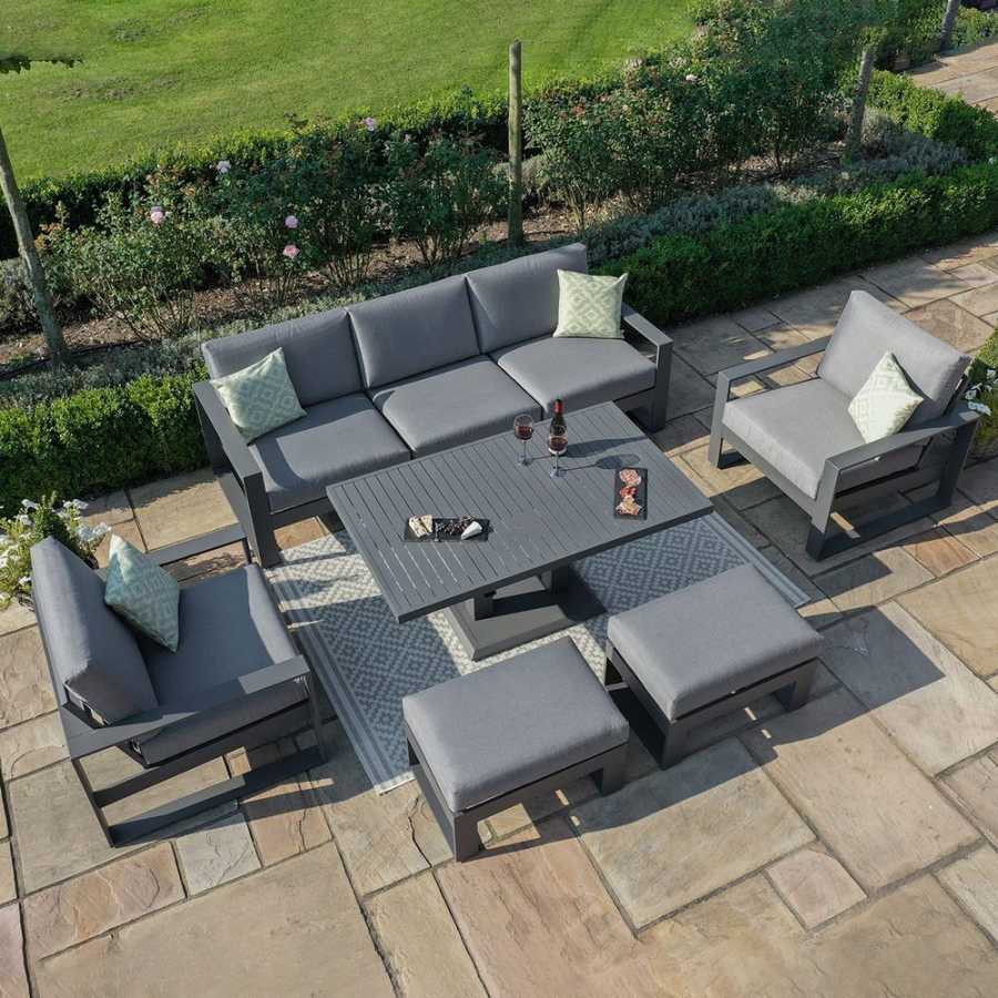 Maze Amalfi 7 Seater Outdoor Sofa Set With Rising Table - Grey