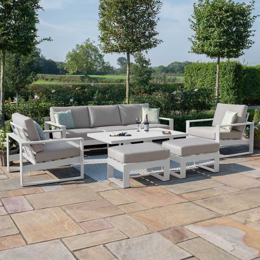 Maze Amalfi 7 Seater Outdoor Sofa Set With Rising Table - White