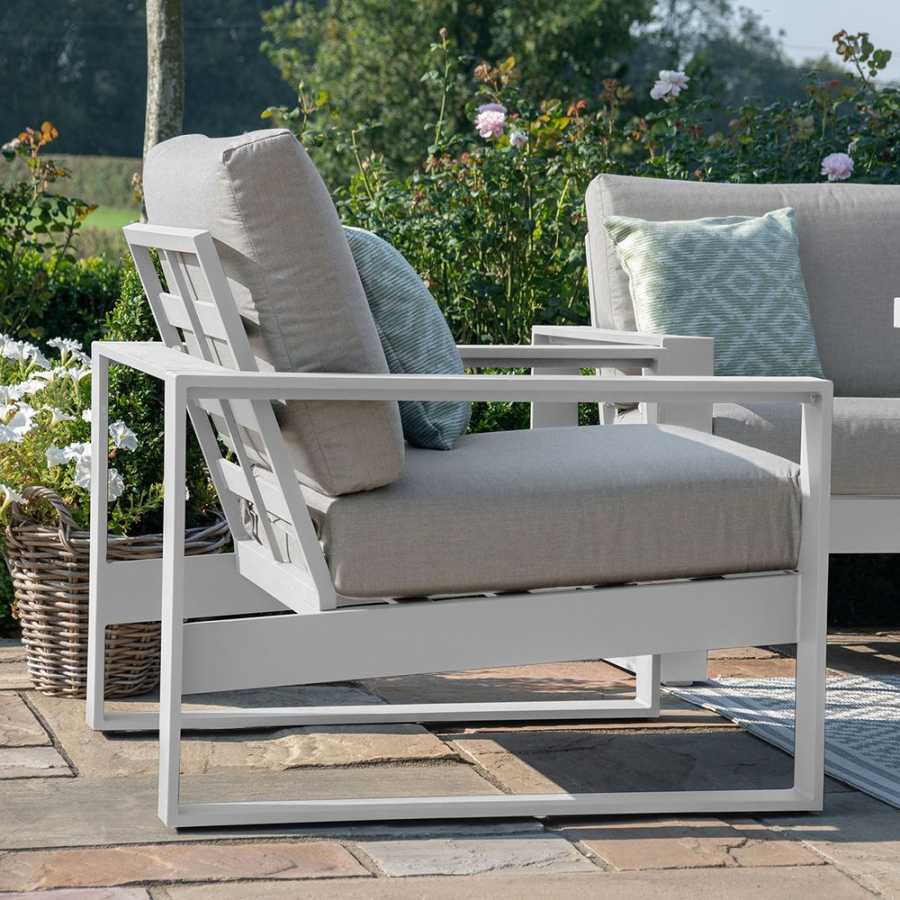 Maze Amalfi 7 Seater Outdoor Sofa Set With Rising Table - White