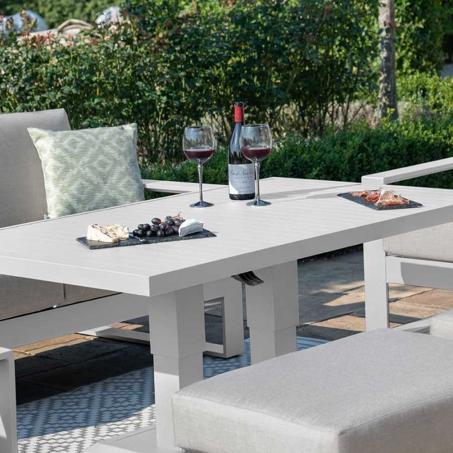 Maze Amalfi 7 Seater Outdoor Sofa Set With Rising Table - White