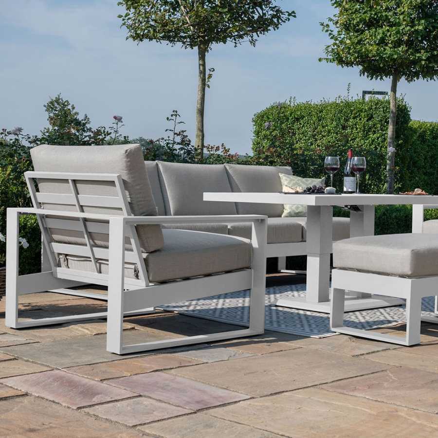 Maze Amalfi 7 Seater Outdoor Sofa Set With Rising Table - White