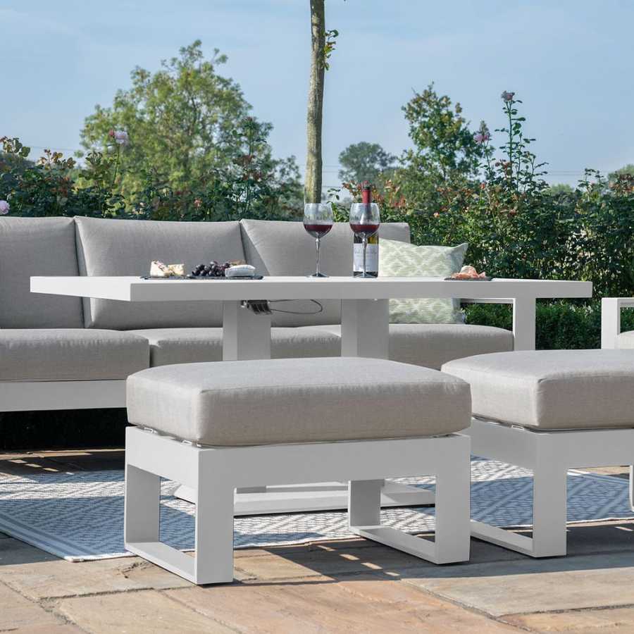 Maze Amalfi 7 Seater Outdoor Sofa Set With Rising Table - White