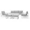 Maze Amalfi 7 Seater Outdoor Sofa Set With Rising Table - White