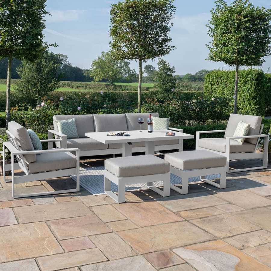 Maze Amalfi 7 Seater Outdoor Sofa Set With Rising Table - White