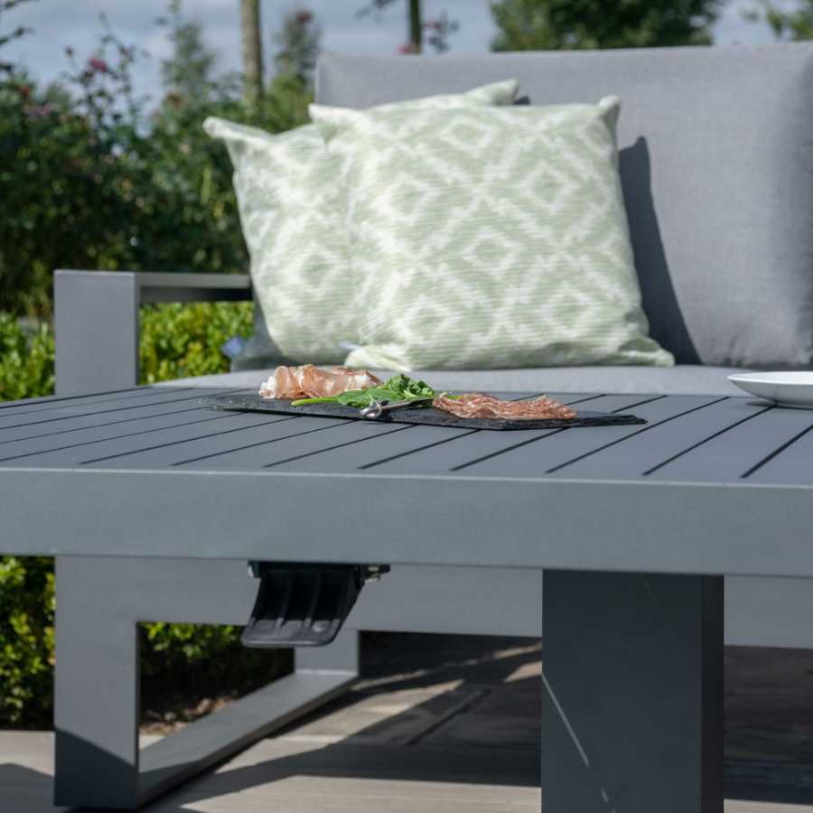 Maze Amalfi 8 Seater Outdoor Corner Sofa Set With Rising Table - Grey