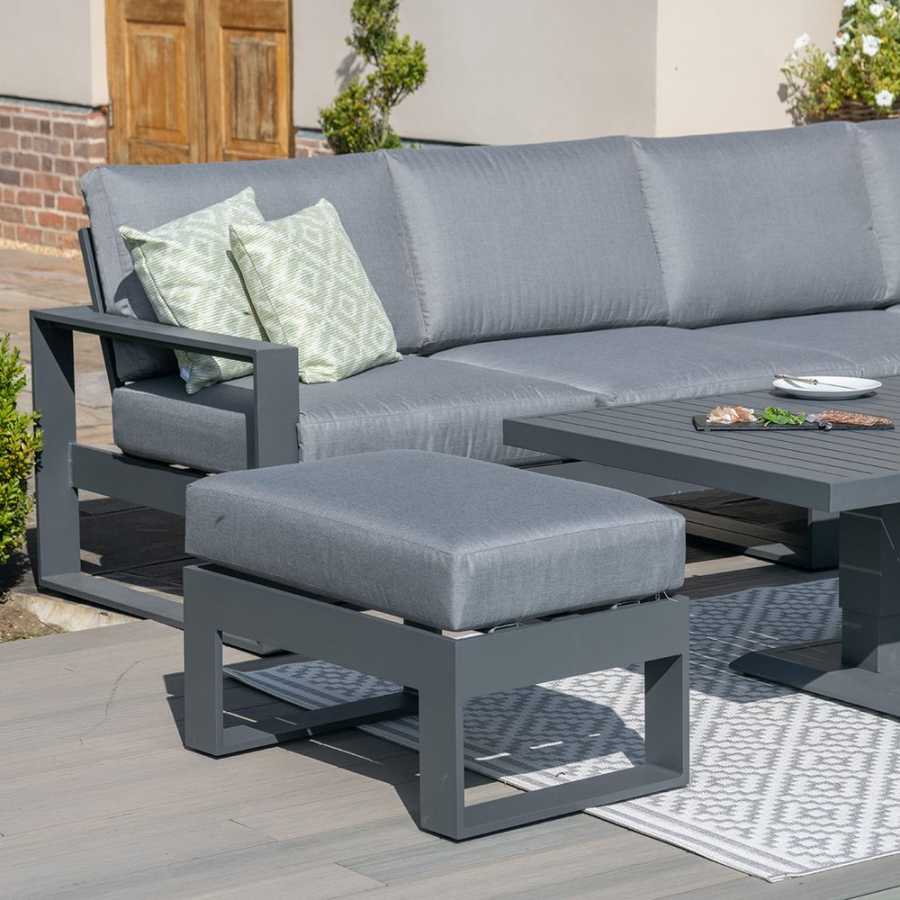 Maze Amalfi 8 Seater Outdoor Corner Sofa Set With Rising Table - Grey