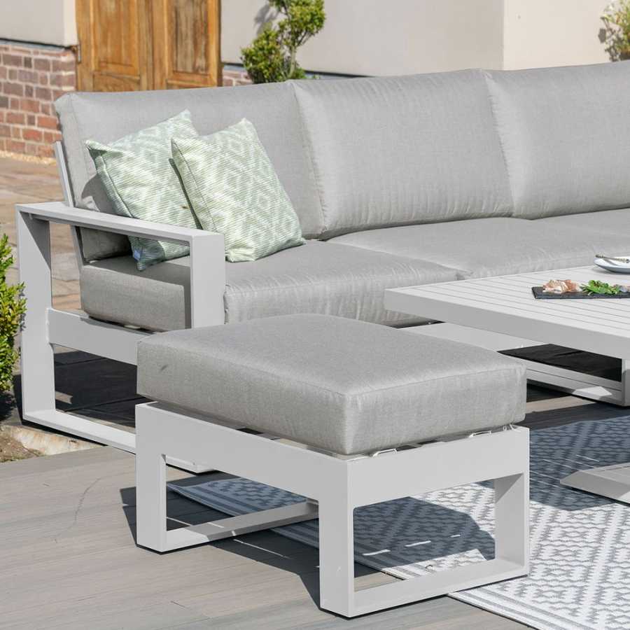 Maze Amalfi 8 Seater Outdoor Corner Sofa Set With Rising Table - White